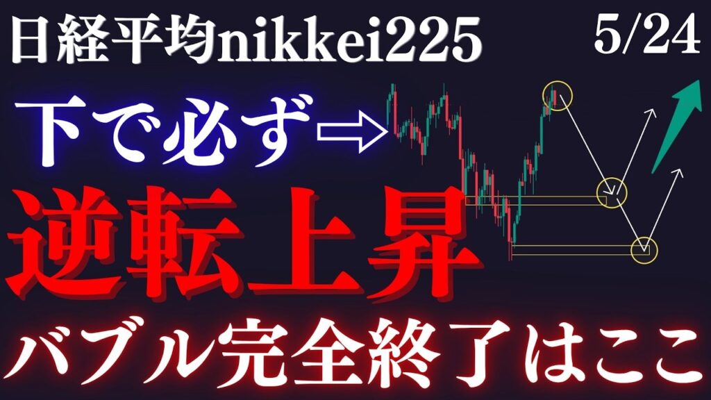 『日経平均の”逆転上昇”の合図』悲鳴続出のトレンド実体割れでバブルは終了確定。買い場をわかりやすく解説:RedのNikkei225テクニカル徹底分析