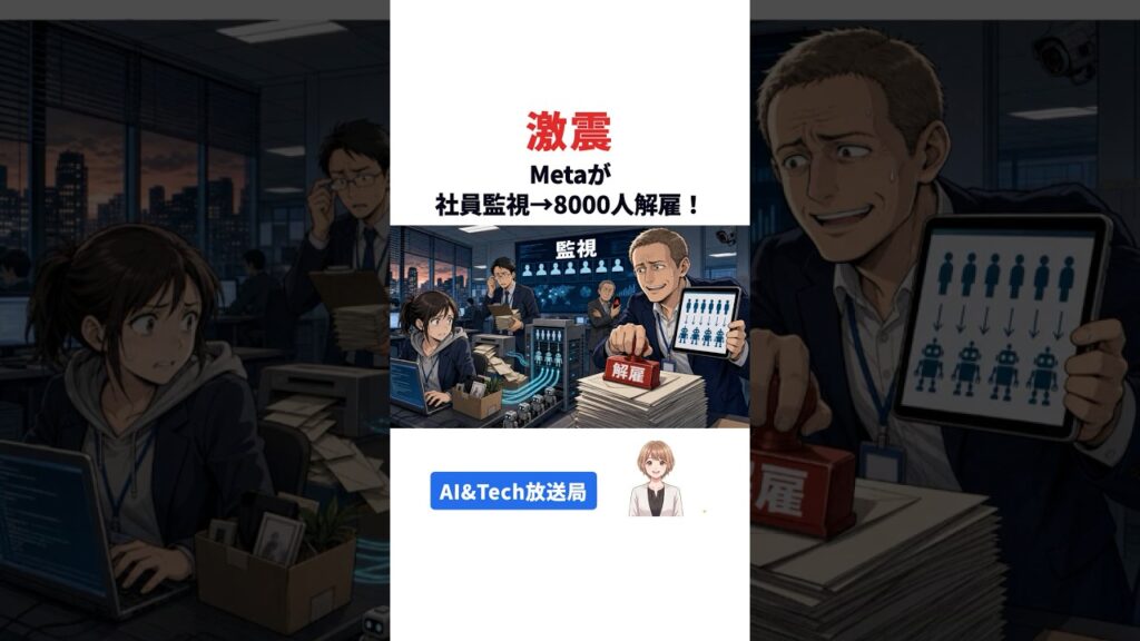 Metaが社員監視→8000人解雇！【#AIニュース速報 Shorts】