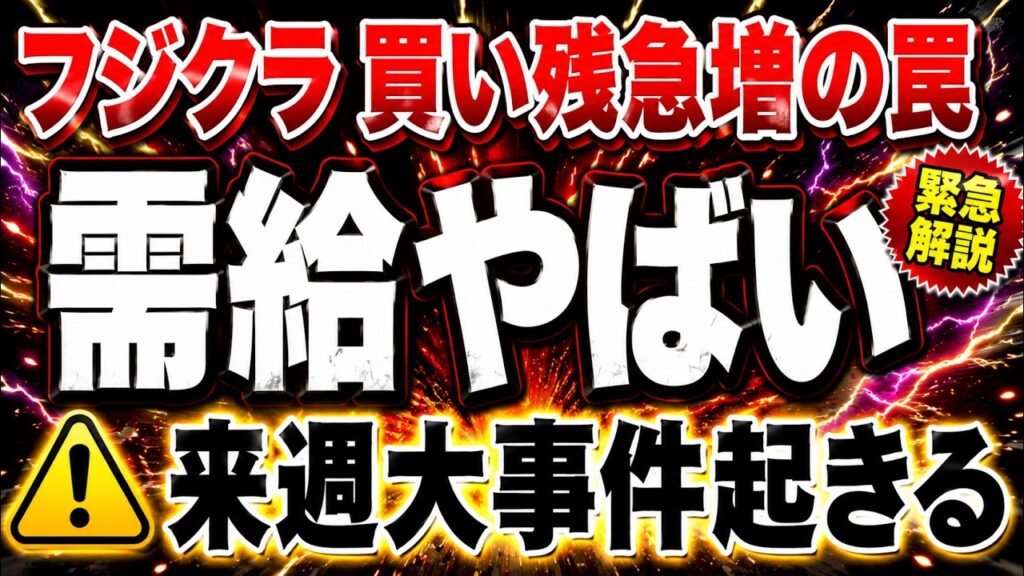【知らないと損】フジクラの50%暴落後の反発と信用需給の真実、来週の株価シナリオはコレ