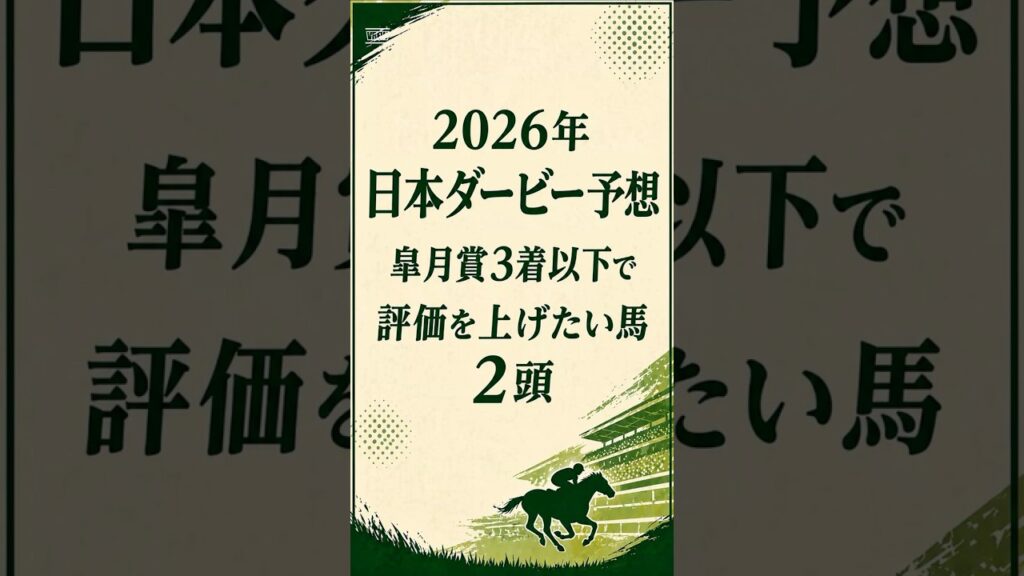 【2026年 日本ダービー予想】皐月賞3着以下で評価を上げたい馬2頭#日本ダービー2026 #日本ダービー予想 #東京優駿 #皐月賞組 #競馬予想 #JRA #東京競馬場