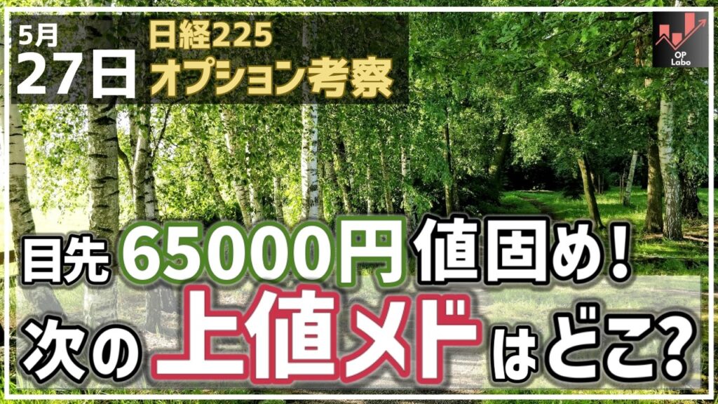 日経平均 目先65000円で値固め！ 次の上値メドはどこになる？オプション手口で分析【5/27 日経225オプション】