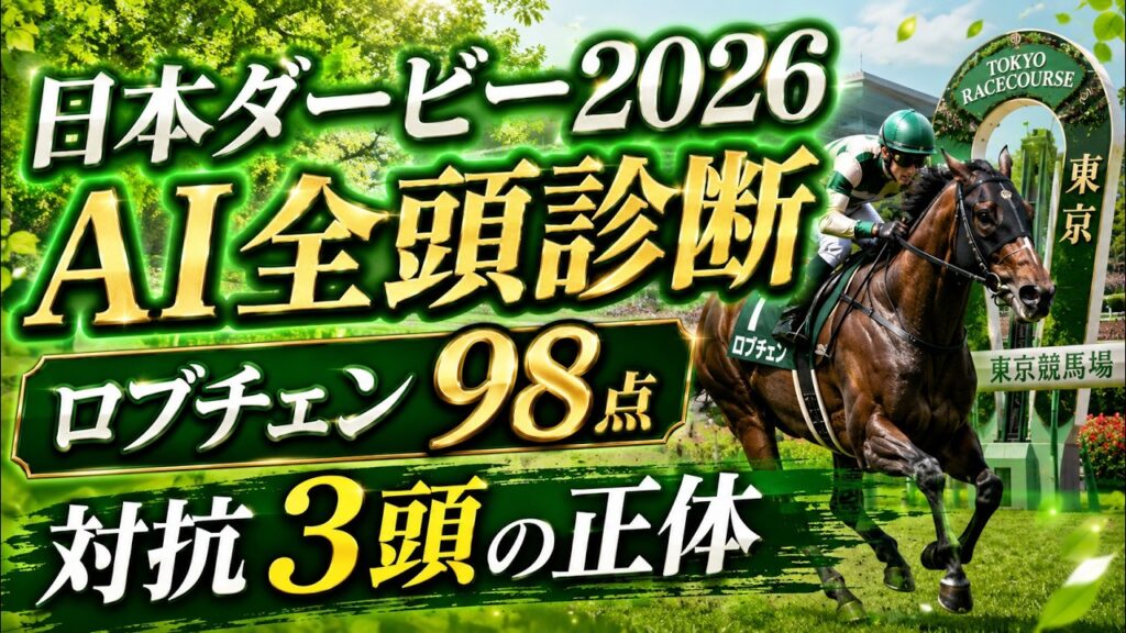 【日本ダービー2026 AI全頭診断】皐月賞圧勝ロブチェン98点 対抗3頭の正体は