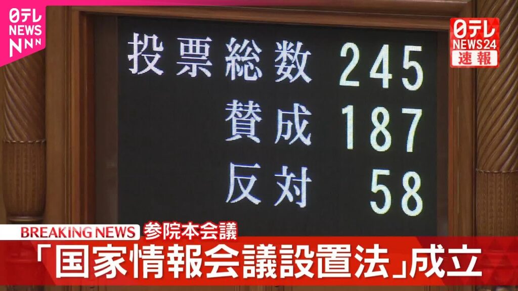 【速報】「国家情報会議設置法」成立 【速報】「国家情報会議設置法」成立