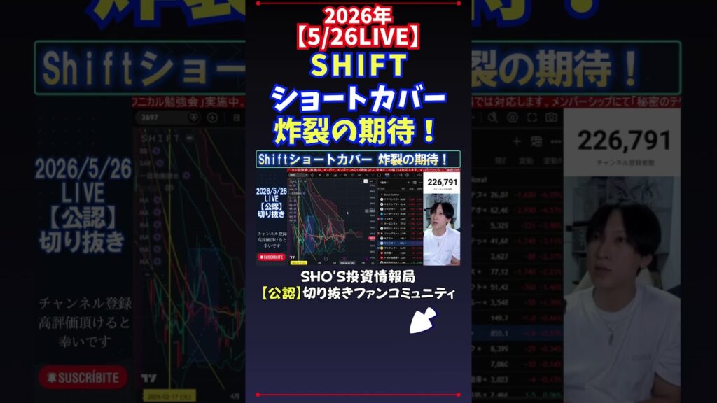 【5/26LIVE】SHIFTショートカバー炸裂の期待！ #日経平均株価 #投資