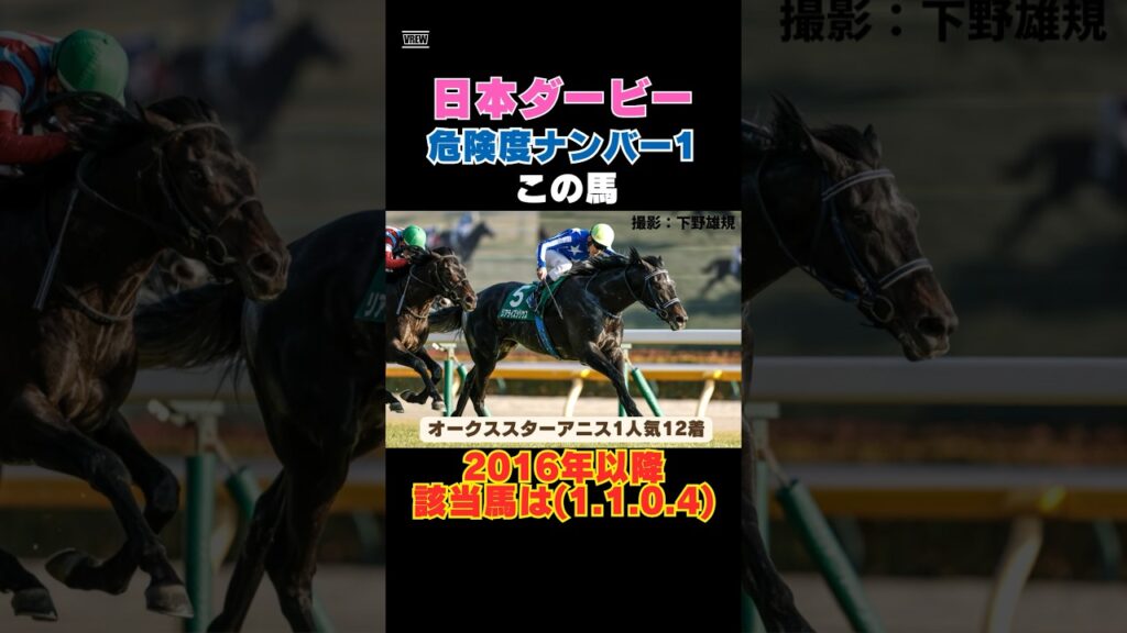 【日本ダービー2026】先週スターアニス指名！危険度ナンバー1はこの馬🚨2016年以降該当馬は(1.1.0.4)！