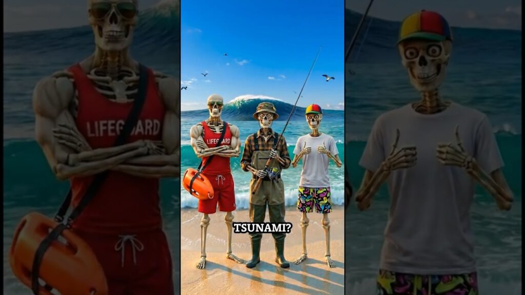 ¿Quién sobrevive a un TSUNAMI? Guardavidas vs Pescador vs Tonto 🌊💀 #Shorts