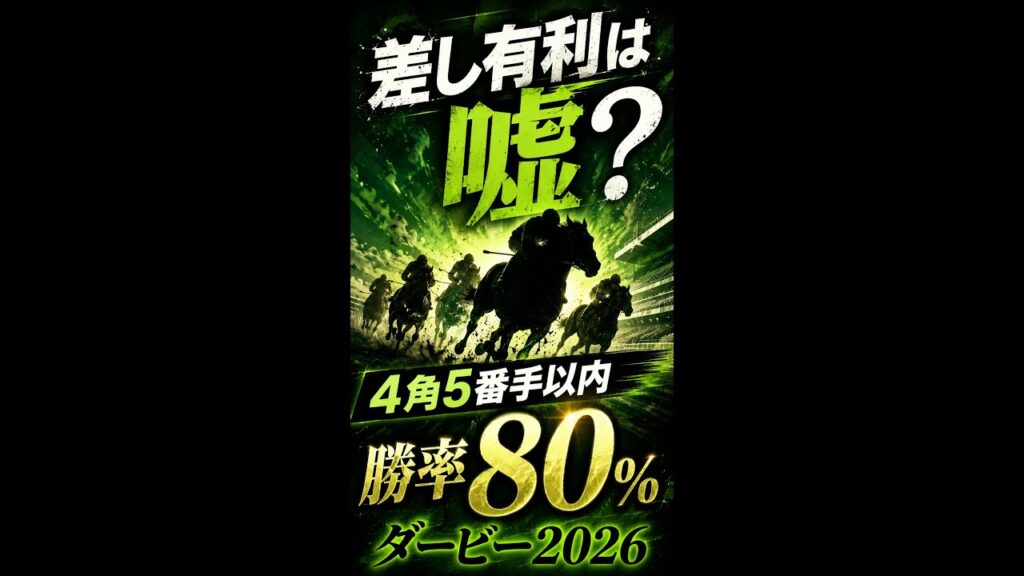 【ダービー2026】「差し有利」は嘘?4角5番手以内勝率80% #shorts 【ダービー2026】「差し有利」は嘘?4角5番手以内勝率80% #shorts
