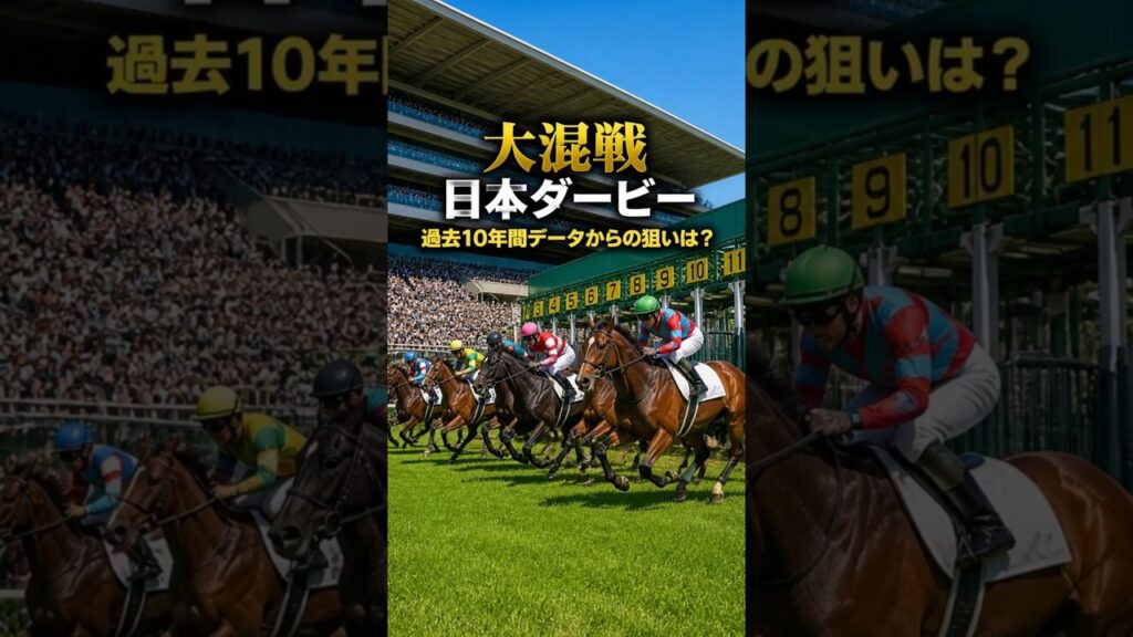 大混戦日本ダービー過去10年間データからの狙い馬は　#shorts  #日本ダービー#  ロブチェン#武豊 #ルメール  #リアライズシリウス #レーン