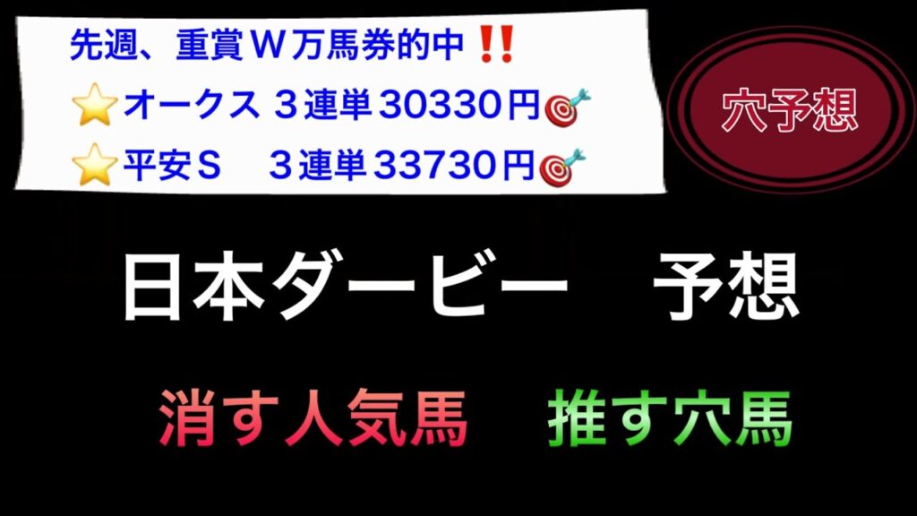 【競馬予想】　日本ダービー　予想　2026