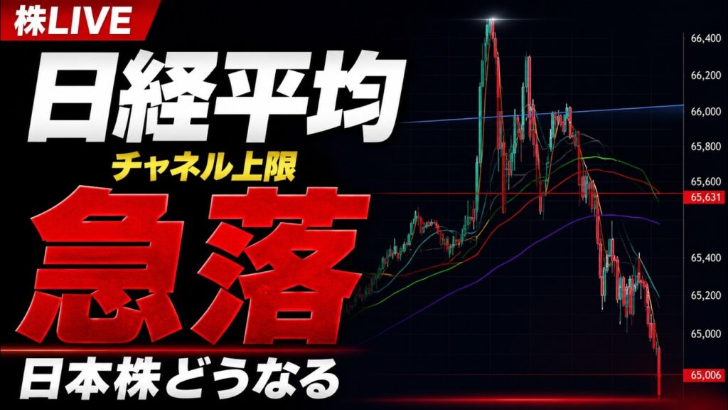 【株ライブ】日経平均 チャネル上限から急落 日本株どうなる