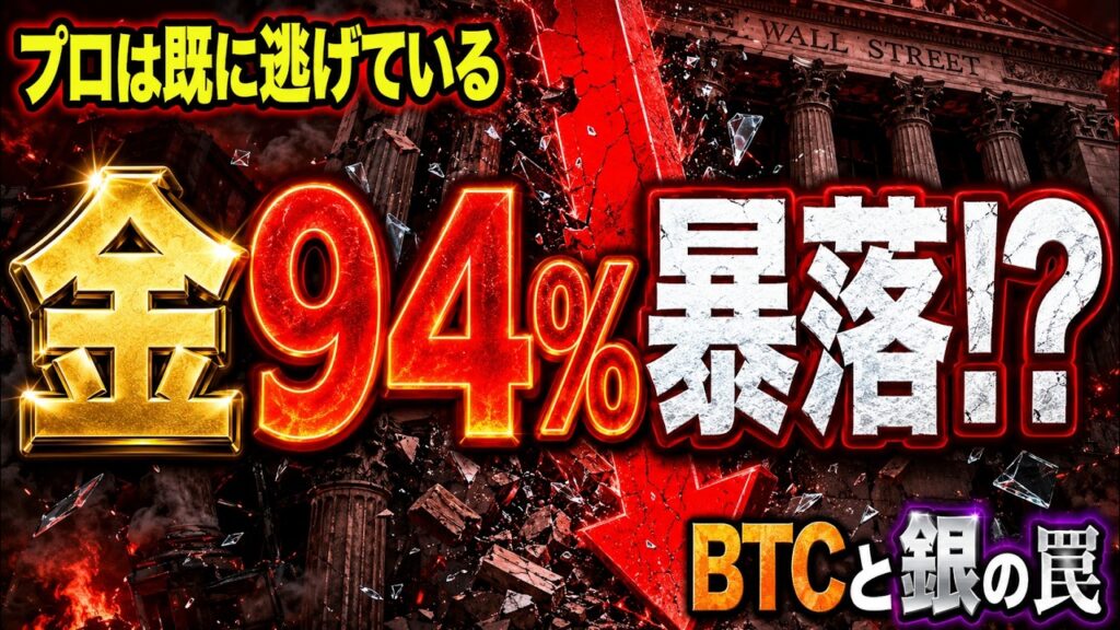 【警告：金94%下落説】プロの予測データが暴く罠。ゴールドマンサックスも逃げたビットコイン急落と「金・銀」大異変！