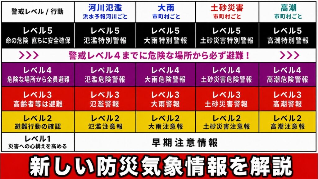 【警報が変わる】洪水警報は廃止　新しい防災気象情報をわかりやすく解説　#警報 #危険警報 #新防災気象情報