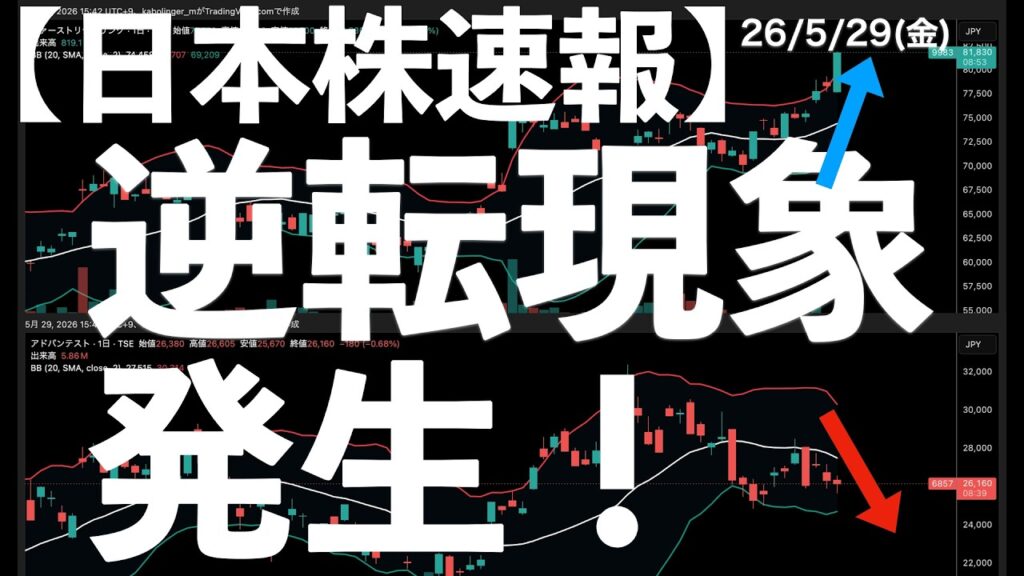 【日本株速報】26/5/29 日本株に逆転現象が発生！寄与度が！人気が！　#日本株  #半導体　#topix　#fomc