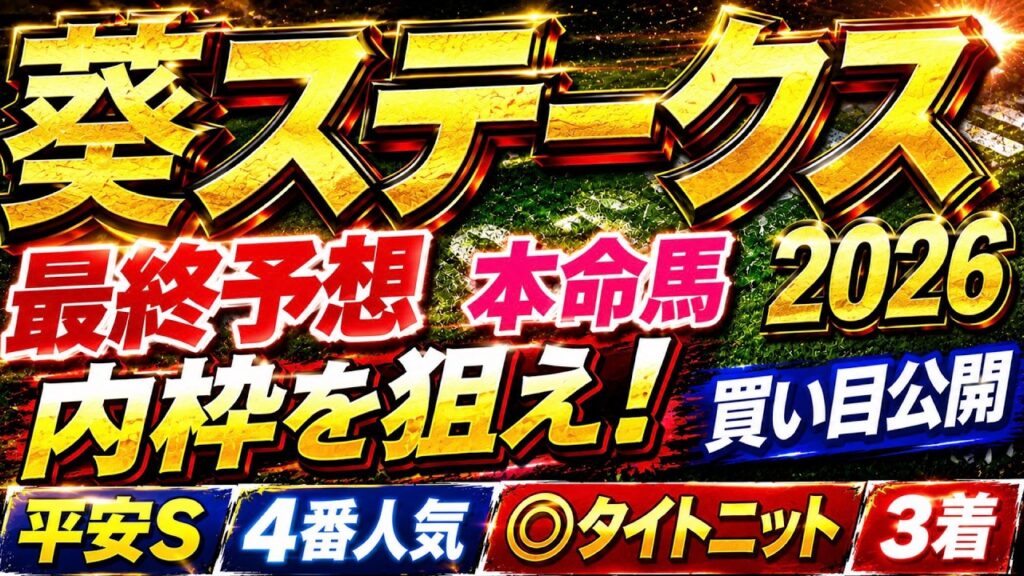 【葵ステークス2026】最終予想　先週は平安Ｓで4番人気◎タイトニット3着を本命/2025年の馬券回収率は127％/単勝回収率は二年連続100％以上【競馬予想】