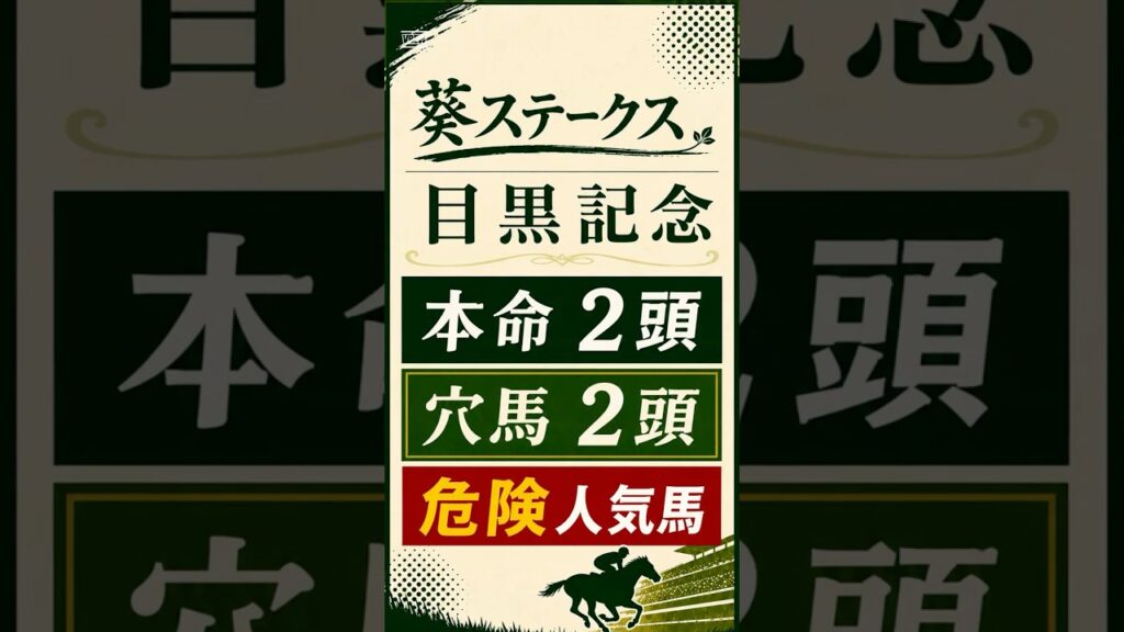 【葵S 目黒記念 2026】注目馬穴馬買い目予想　#葵ステークス #目黒記念 #競馬予想 #JRA #重賞予想