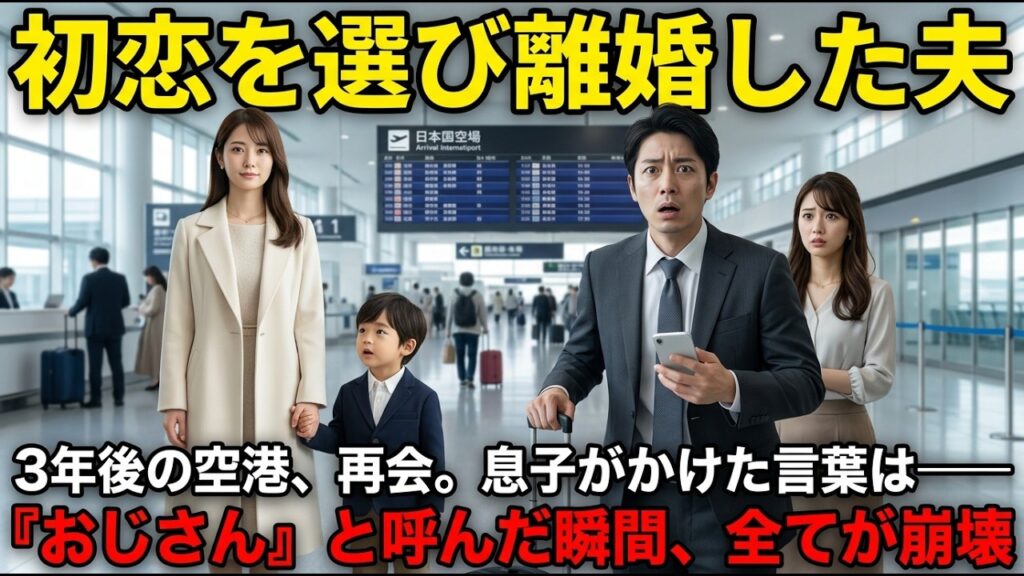 夫が初恋を選び離婚 → 3年後、空港で再会した彼に息子が「おじさん」と呼んだ瞬間、全てが崩れた【スカッとする話】