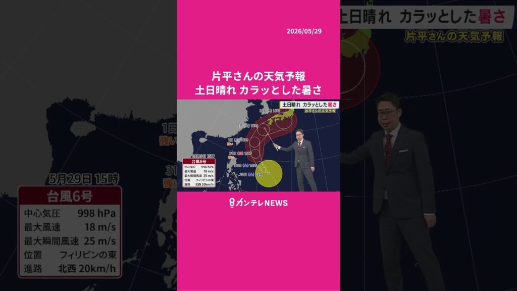 【5/30(土)の天気】　土日晴れ　カラッとした暑さ　#news #天気  #ニュース