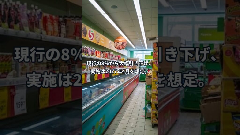 【速報】食料品の消費税1％へ、2027年実施案