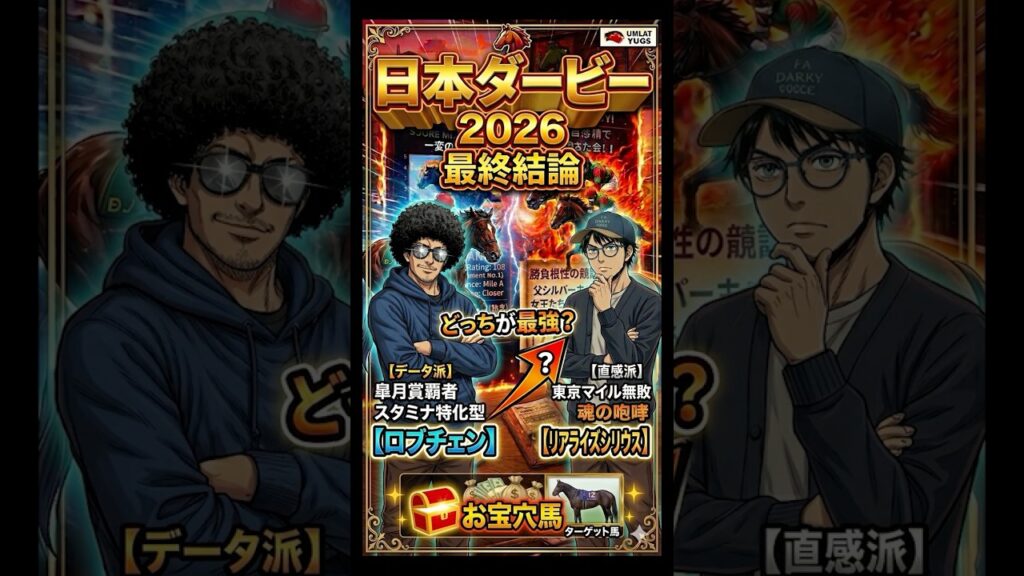 【日本ダービー2026】1番人気は過去10年で2勝だけ!? 8年連続激走する「お宝穴馬」とバッサリ切れる消去法データを徹底解説！#日本ダービー2026 #競馬予想 #ダービー予想 #お宝穴馬