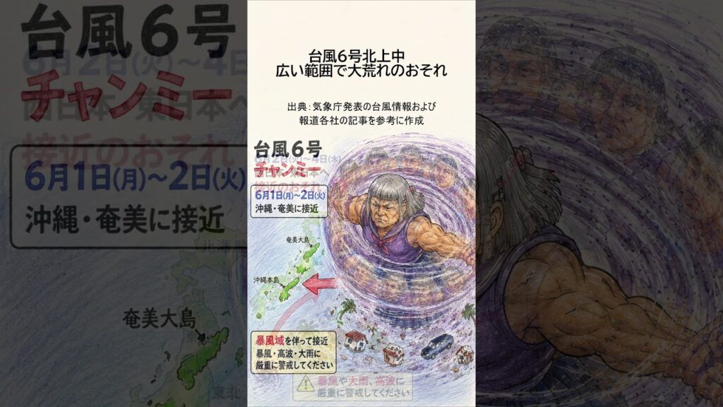 【台風6号】チャンミー、接近 #ショート， #ニュース #台風情報