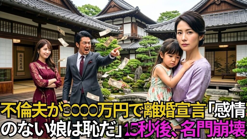 不倫のために夫が3000万円で離婚宣言…「感情のない娘など恥だ」だが15秒後、清原一族は完全崩壊した。 感動する話  スカッとする