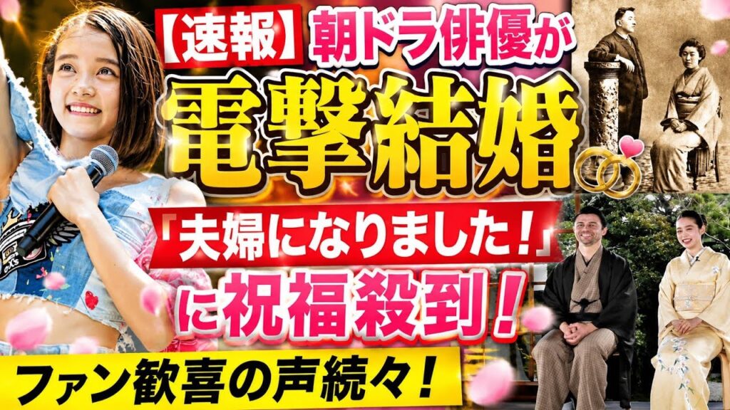 🔥【速報】朝ドラ俳優が電撃結婚発表💍「夫婦になりました！」に祝福殺到🎉ファン歓喜の声が止まらない✨ | Drama Japan Time