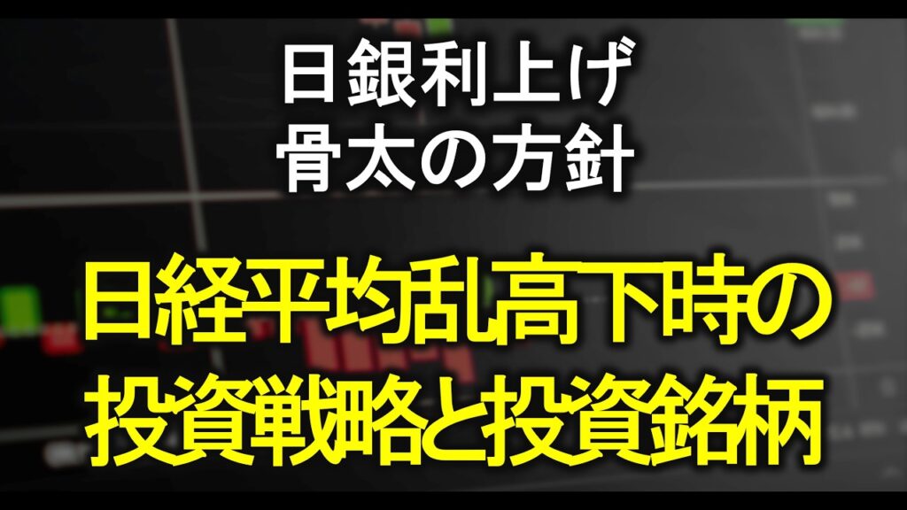 【日銀利上げ】日経平均株価、乱高下からの投資戦略と投資したい銘柄とは・・・