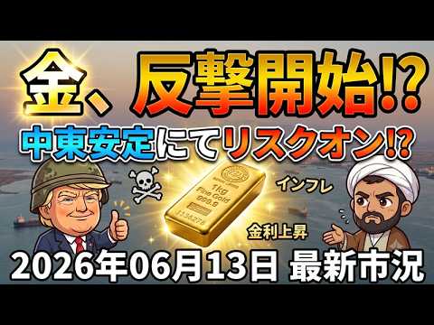 【金相場】中東情勢が安定観測から、リスクオン期待が加速！？