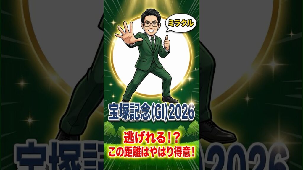 宝塚記念GI 2026の競馬予想　【本編】→https://youtu.be/n8W-EJKkRGk　＃宝塚記念2026　＃GI競馬予想　＃メイショウタバル