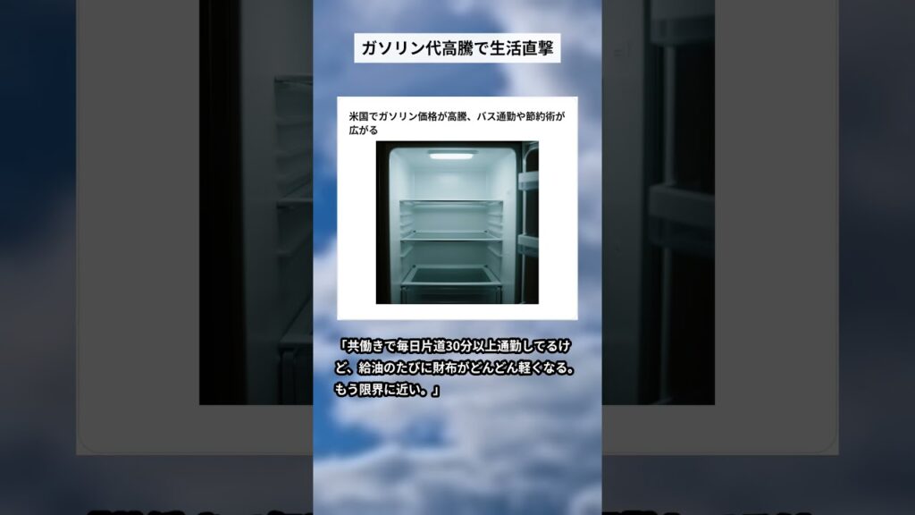 米国でガソリン価格が高騰、バス通勤や節約術が広がる #ガソリン価格 #物価高 #ニュース #雑学 #消費者物価指数