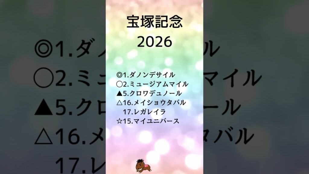 【宝塚記念2026最終予想】#宝塚記念#競馬予想#ダノンデサイル#ミュージアムマイル