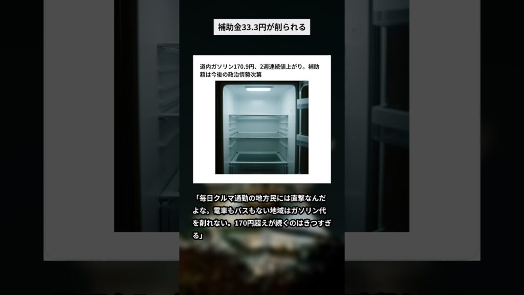 道内ガソリン170 9円、2週連続値上がり。補助額は今後の政治情勢次第 #ガソリン価格 #燃料費 #ニュース #雑学 #消費者物価指数