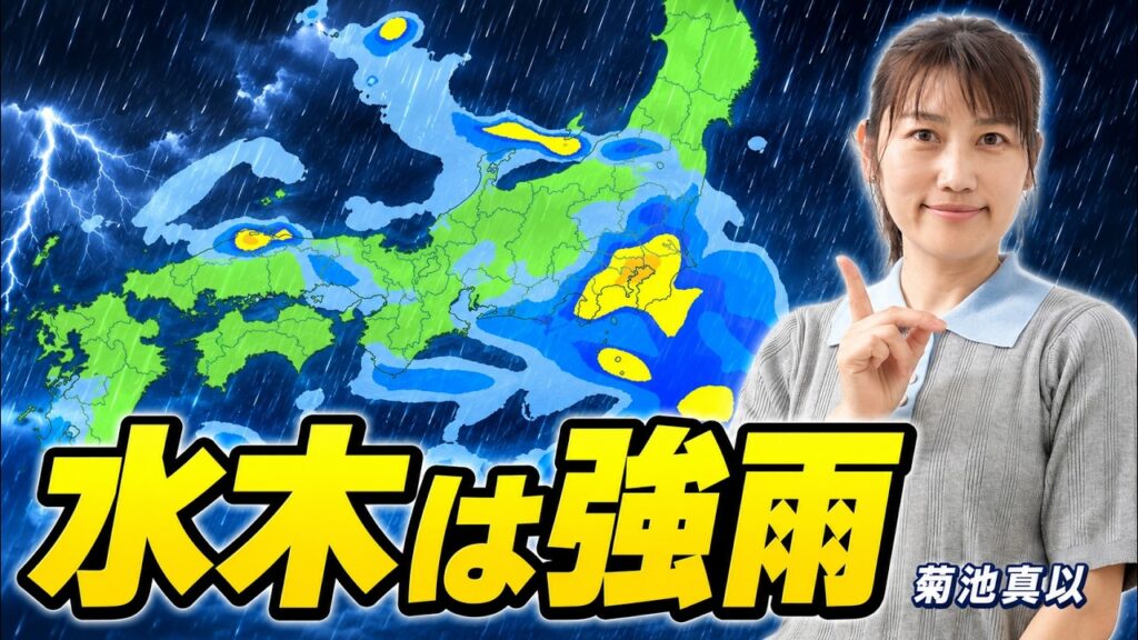 梅雨前線が本州に停滞　水木は西～東日本で強雨か【菊池真以】