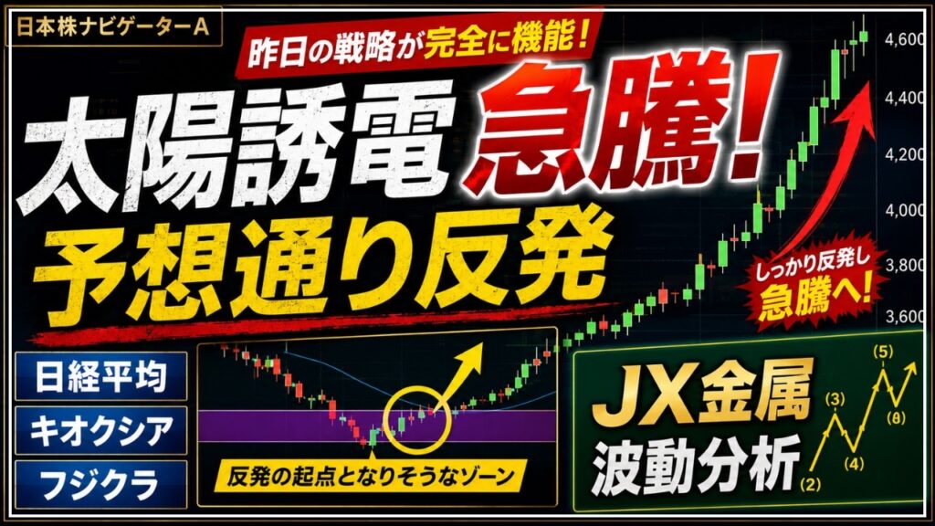 日経平均、太陽誘電、キオクシア、フジクラ、JX金属のテクニカル分析最新アップデート 日経平均、太陽誘電、キオクシア、フジクラ、JX金属のテクニカル分析最新アップデート