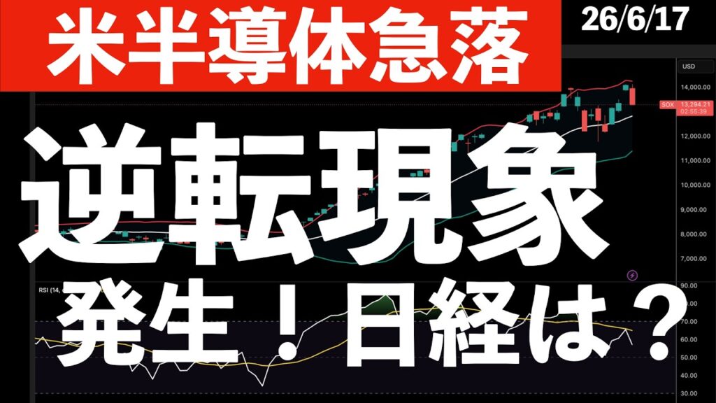 【米半導体急落】逆転現象発生で日本株は? #米国株 #日経平均 #sp500 #soxl #nvda 【米半導体急落】逆転現象発生で日本株は? #米国株 #日経平均 #sp500 #soxl #nvda