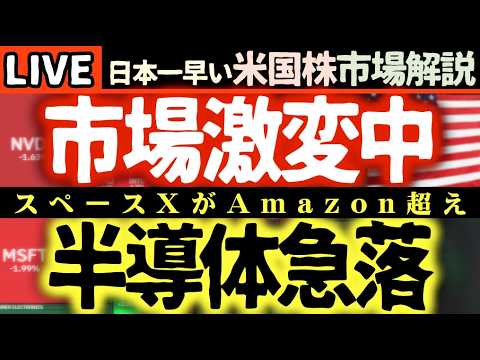 【絶望】半導体急落の衝撃事実！😱 ホルムズ海峡開通で市場がひっくり返る!? スペースXの暴走が止まらない！🚀【米国株で朝活投資】日本一早い米国株市場解説 朝4:30～夏時間