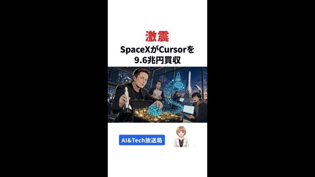 SpaceXがCursorを9.6兆円買収！【#AIニュース速報 Shorts】