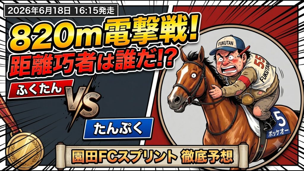 園田FCスプリント2026予想【園田競馬】園田820m戦は上位人気も危ない!!【全頭診断＋調教診断＋買い目】