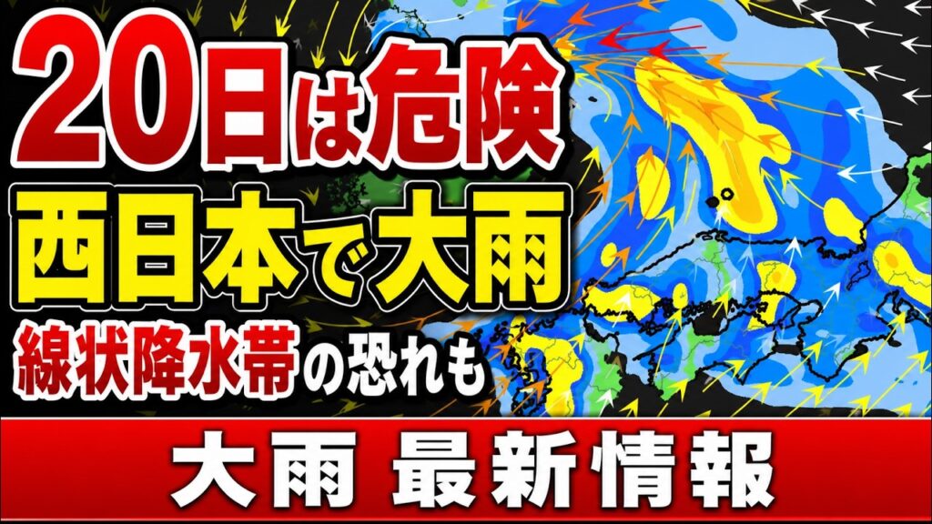 【20日は警報級大雨も】西日本で危険な降り方　線状降水帯につながるおそれ｜大雨情報 #マニアック天気 #大雨 #線状降水帯