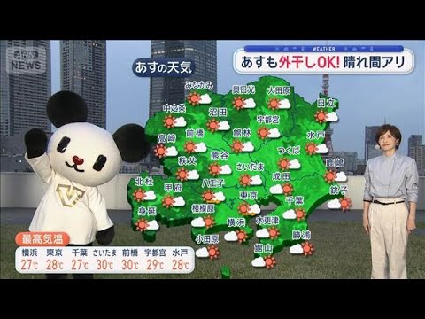 【関東の天気】あすも外干しOK！ 晴れ間アリ　19日金曜日は東京などで30℃の真夏日に【スーパーJチャンネル】(2026年6月16日)