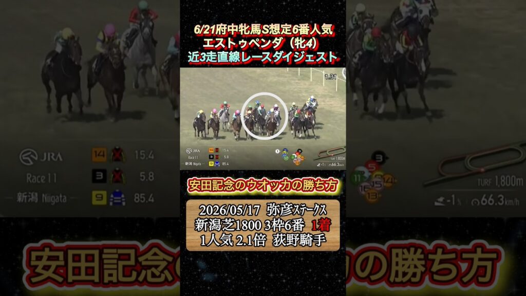 【エストゥペンダ】 府中牝馬S想定6番人気！近3走ダイジェスト　#競馬  #府中牝馬ステークス  #エストゥペンダ  #荻野極  #shorts