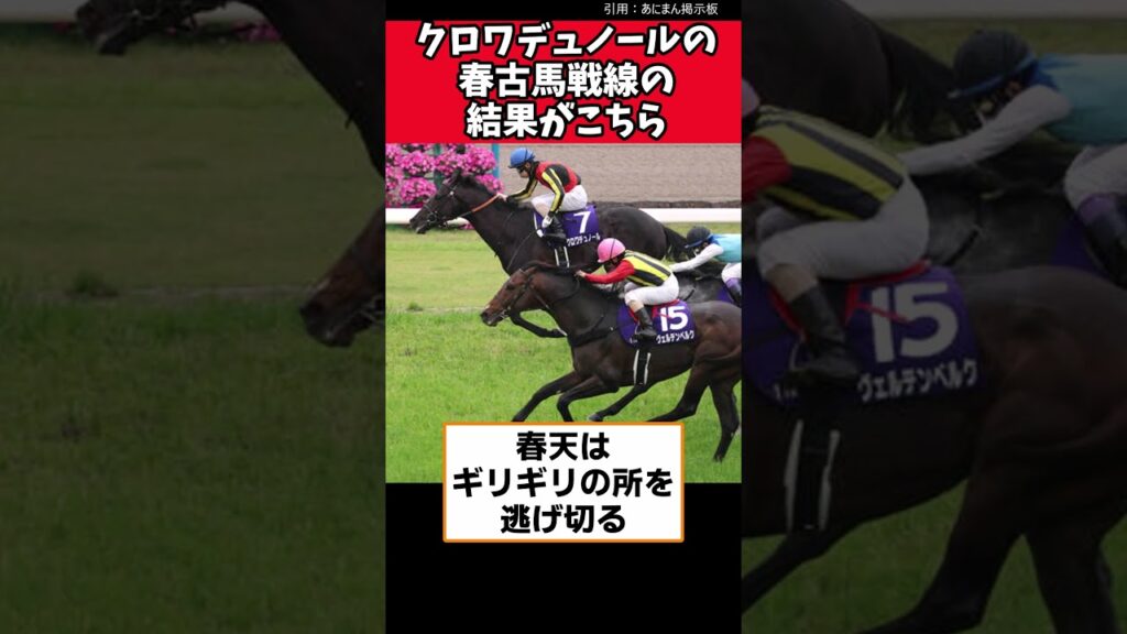 クロワデュノールの春古馬戦線の結果がこちら【競馬反応集】　#クロワデュノール　#宝塚記念
