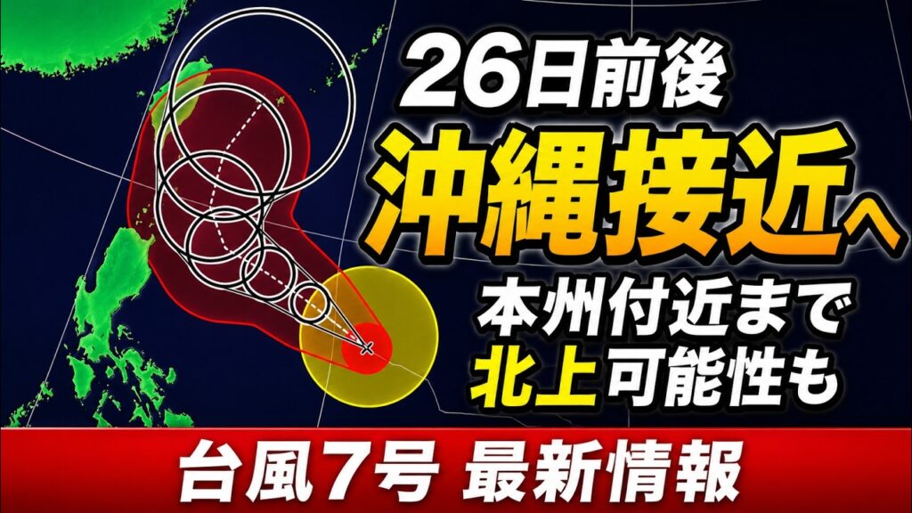 【台風7号】26日前後に沖縄接近か その後本州まで北上し大雨もたらすおそれ|台風情報 #台風 #台風7号 #マニアック天気 【台風7号】26日前後に沖縄接近か その後本州まで北上し大雨もたらすおそれ|台風情報 #台風 #台風7号 #マニアック天気