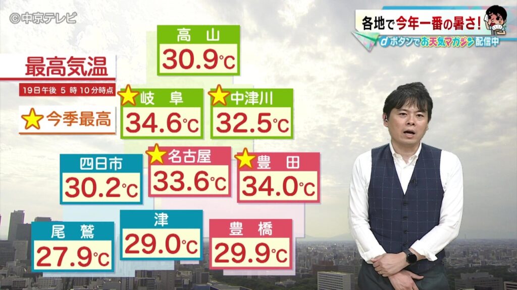 【ビシバシ天気】各地で今年一番の暑さ 20日は激しい雷雨も!?(2026/6/19 17:20放送) 【ビシバシ天気】各地で今年一番の暑さ 20日は激しい雷雨も!?(2026/6/19 17:20放送)