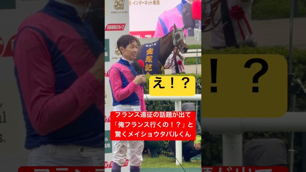 【メイショウタバル】 武豊騎手が秋に凱旋門賞挑戦を示唆するコメントをして「俺はフランスに行くのか！？」と言わんばかりに振り向く #宝塚記念 #武豊 #メイショウタバル #競馬 #shorts