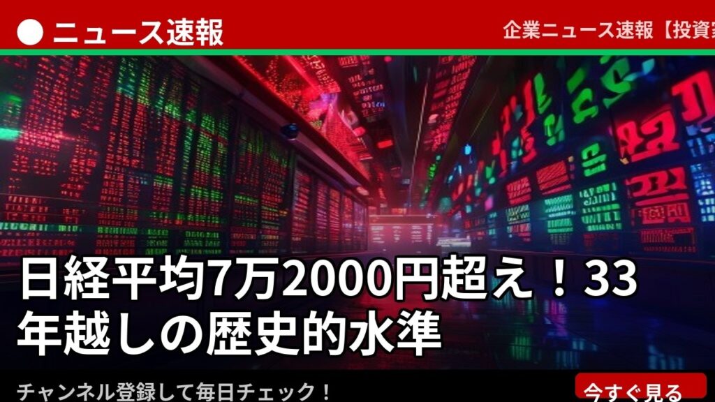 日経平均7万2000円超え！33年越しの歴史的水準 #Shorts