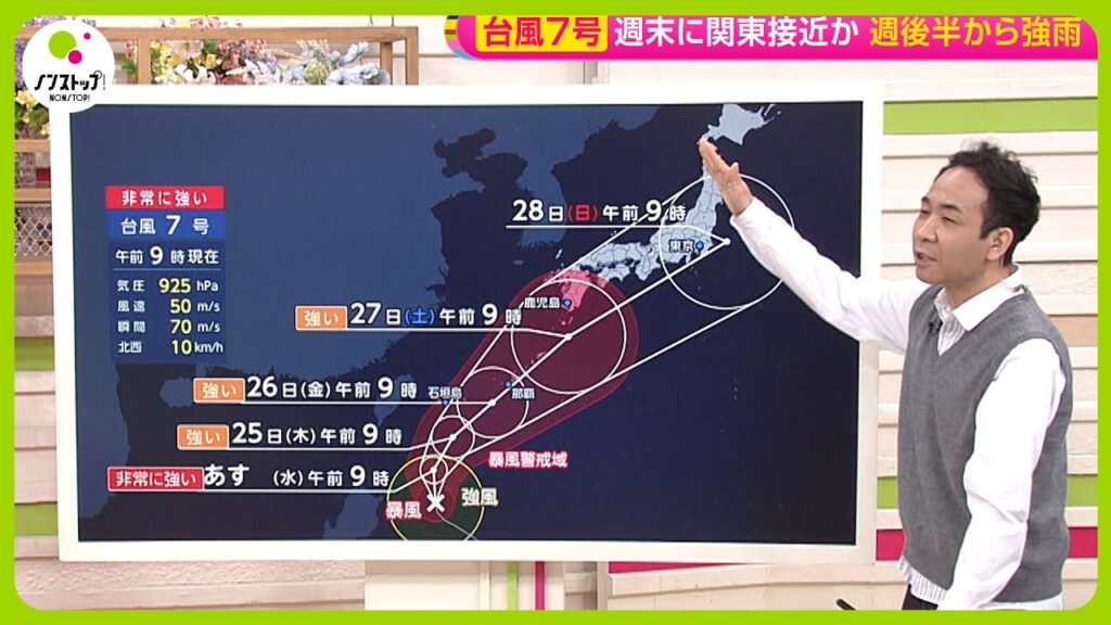 【Ｗ台風接近中】7号・8号日本列島へ 接近前から各地で大雨予想 進路は？天達気象予報士解説【ノンストップ！】