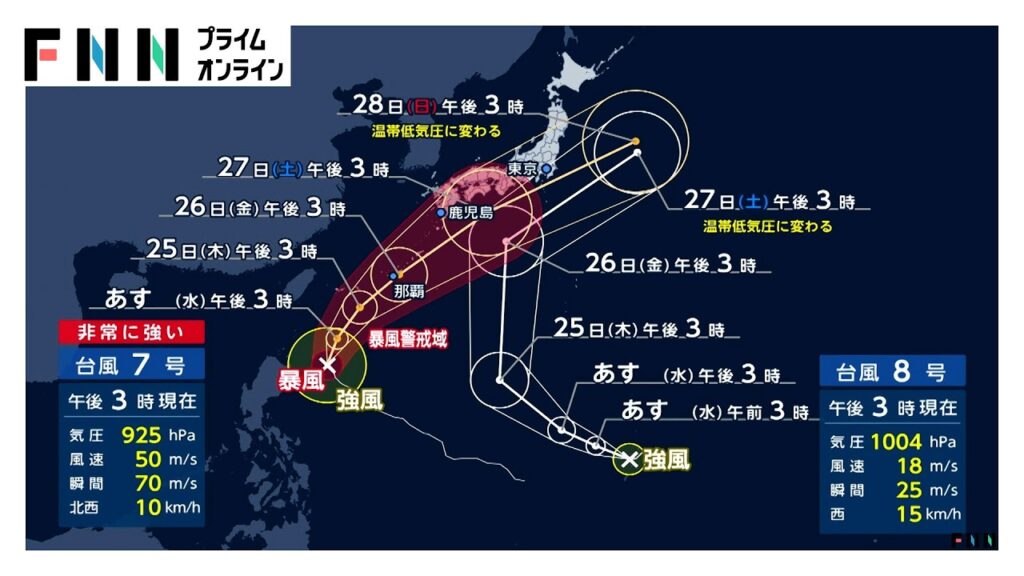 【台風情報】“ダブル台風”週末の関東直撃か　迷走の恐れ「藤原の効果」とは　複数の台風干渉し合い複雑な動きに（2026年06月23日）
