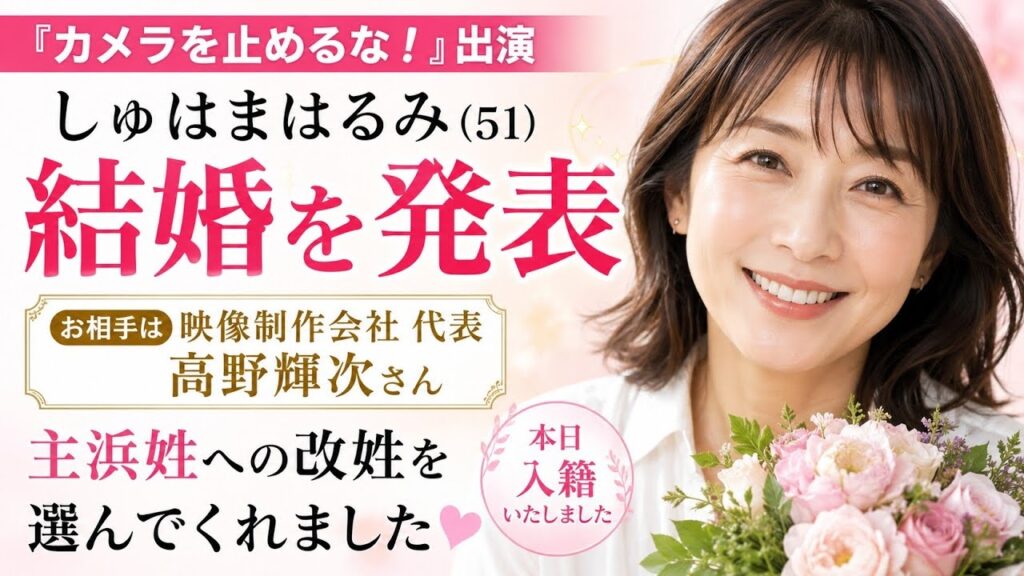💍🎉【祝・結婚発表】しゅはまはるみさん(51)電撃入籍!✨『カメラを止めるな!』女優が人生のパートナーと新たな一歩🌸💖「一生隣で笑っていたい」感動の報告🥰👏 💍🎉【祝・結婚発表】しゅはまはるみさん(51)電撃入籍!✨『カメラを止めるな!』女優が人生のパートナーと新たな一歩🌸💖「一生隣で笑っていたい」感動の報告🥰👏