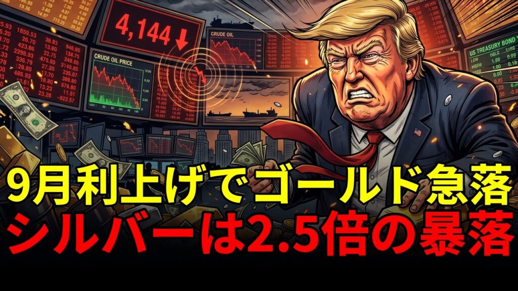 【金銀】9月利上げ砲でゴールド急落！シルバーはさらに痛い｜両面から挟まれた貴金属の末路